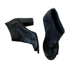 RON WHITE Shyla Perforated Peep Toe Bootie BLACK 38/ US 7.5
